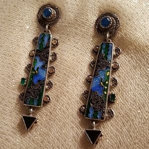 Earrings Cloisonne Enamel